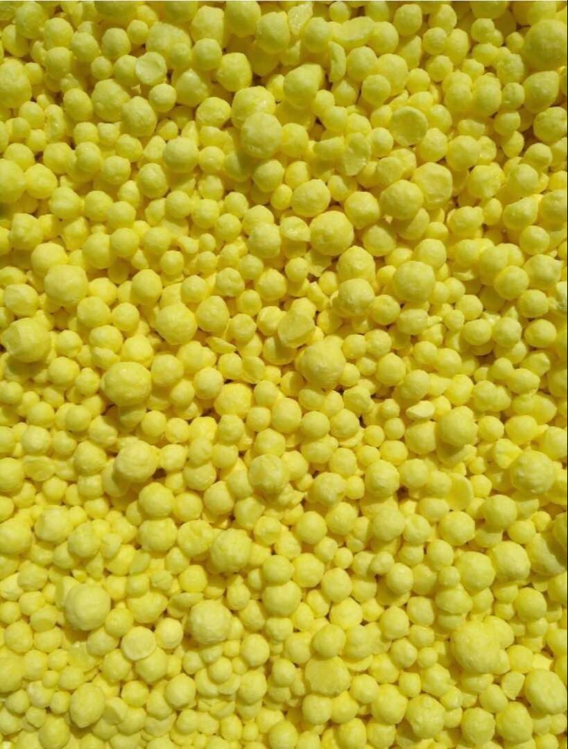 Bright yellow granular sulphur for fertilizer production